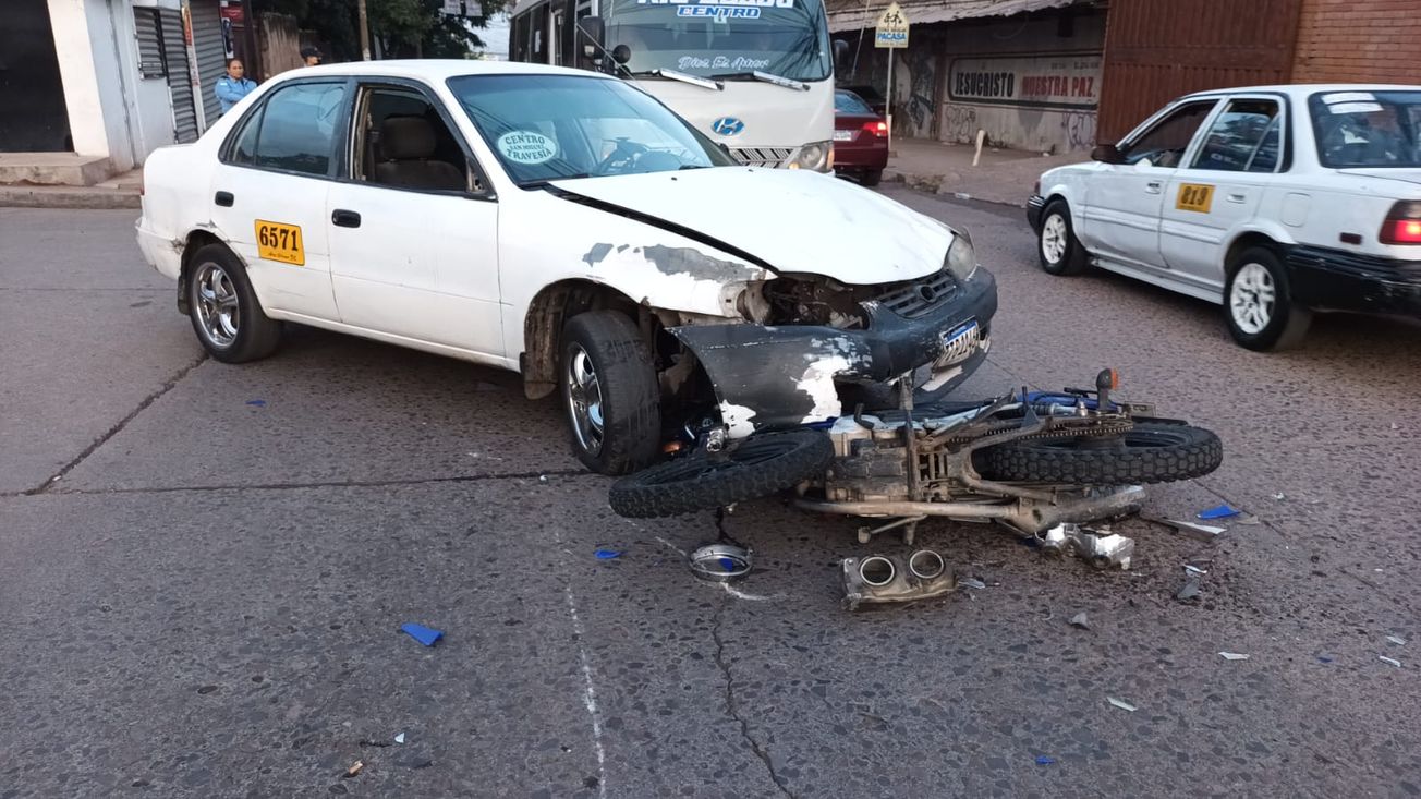 Motociclista herido en accidente