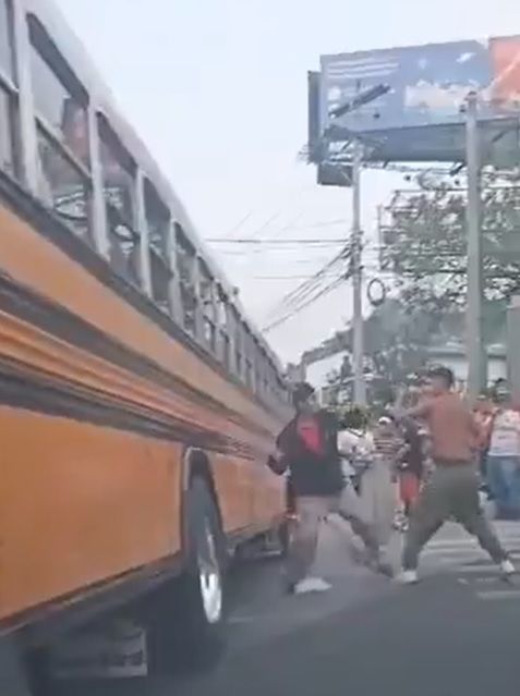 VÍDEO: Buseros se van a trompadas en Tegucigalpa