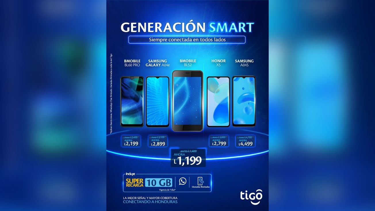 Se parte de la “Generación Smart” con los Smartphones 4G LTE de Tigo desde L 1,199