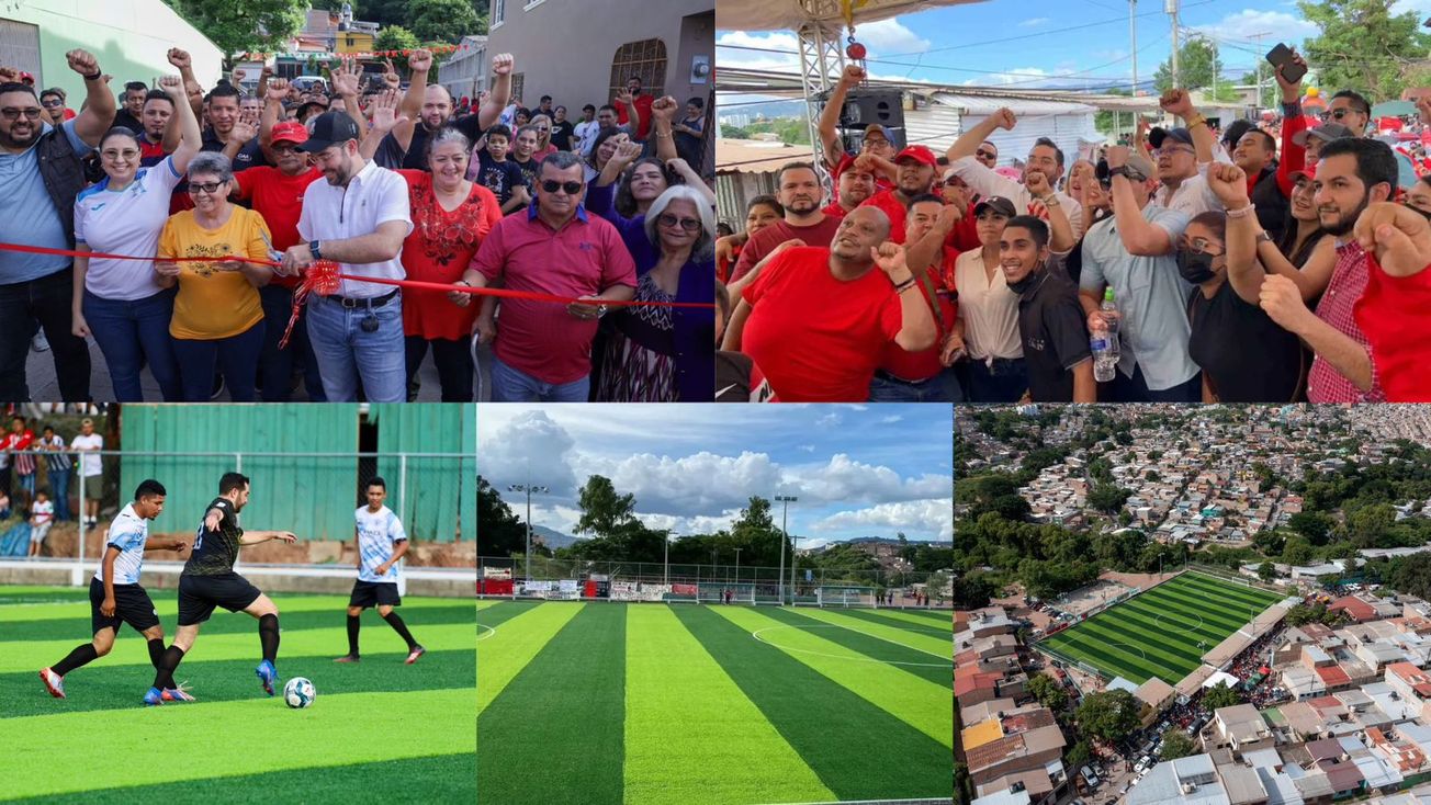 Jorge Calix restaura campo de fútbol de la Colonia Alemán en TGU