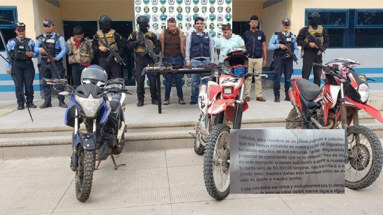 Con nota extorsiva capturan a banda de extorsionadores en Siguatepeque