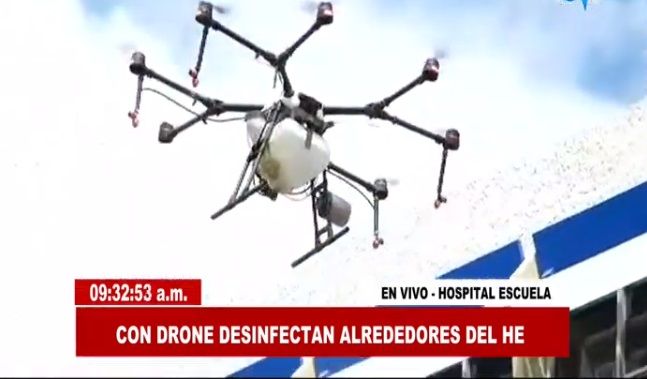 Con drones desinfectan zona del Hospital Escuela | Honduras