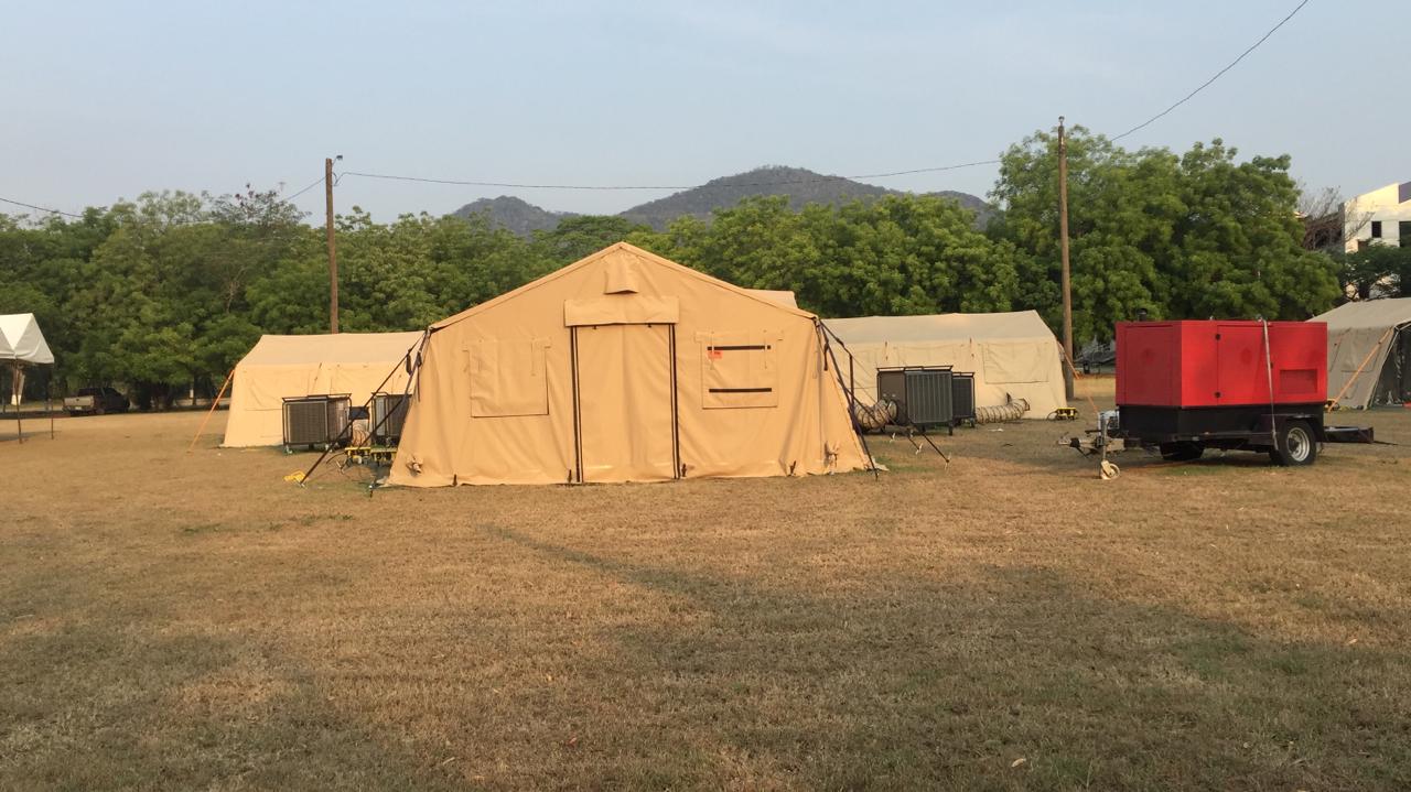Habilitan hospital móvil en Villanueva, Cortés.