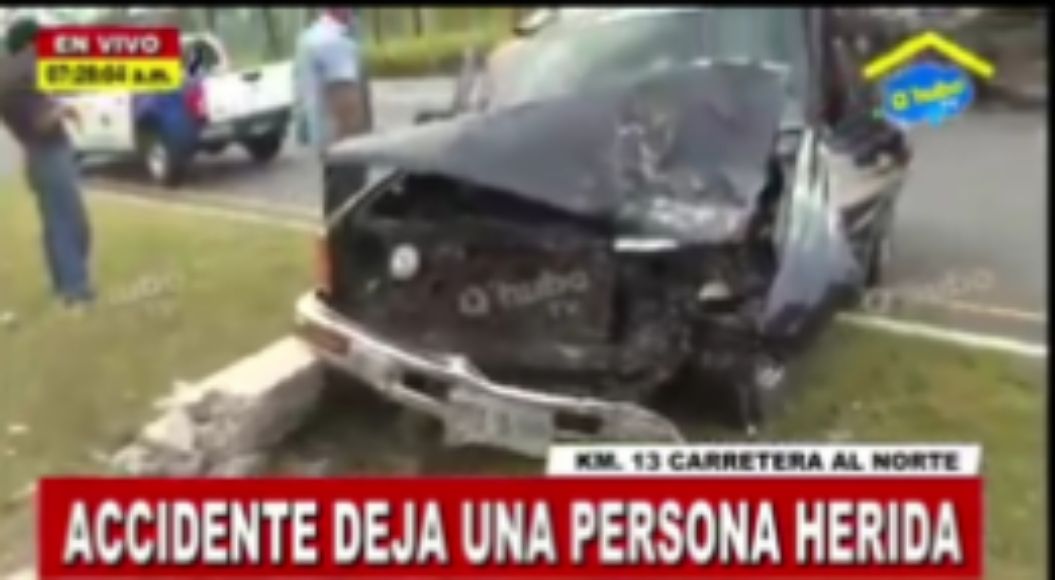 Una persona herida en accidente de tránsito.