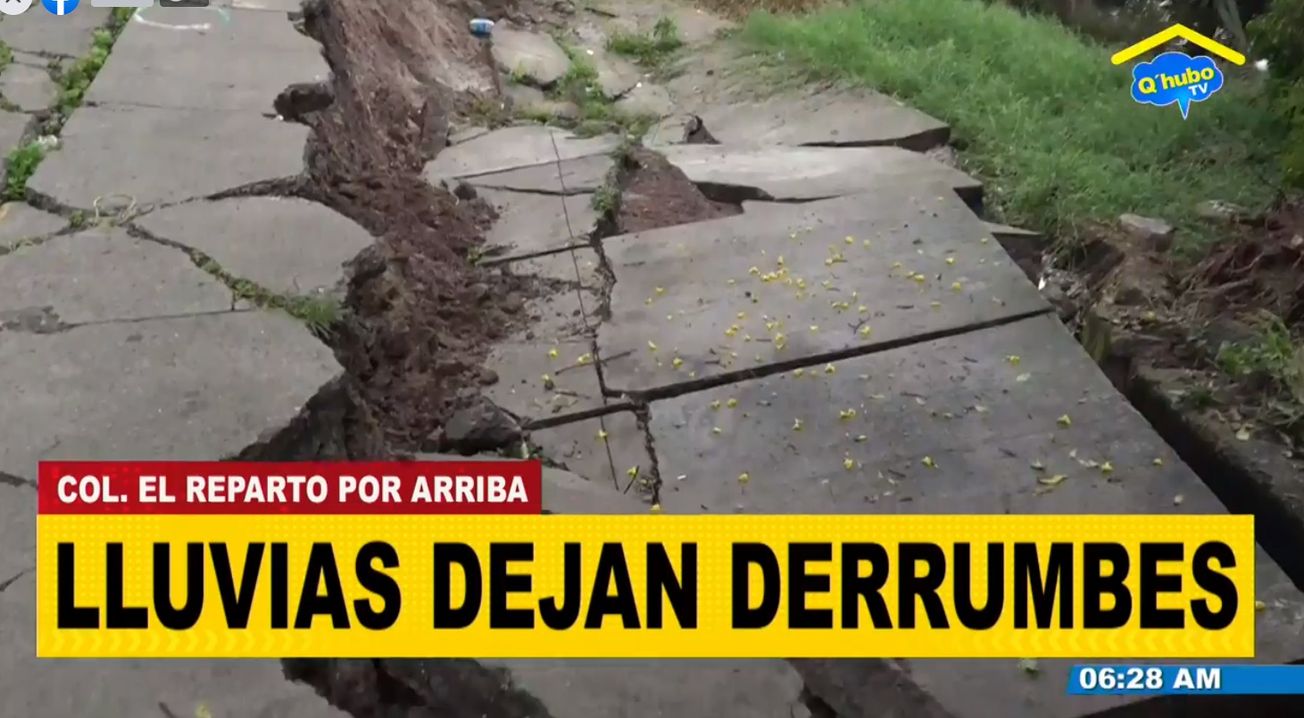 Lluvias provocan derrumbes en algunas zonas de Tegucigalpa.