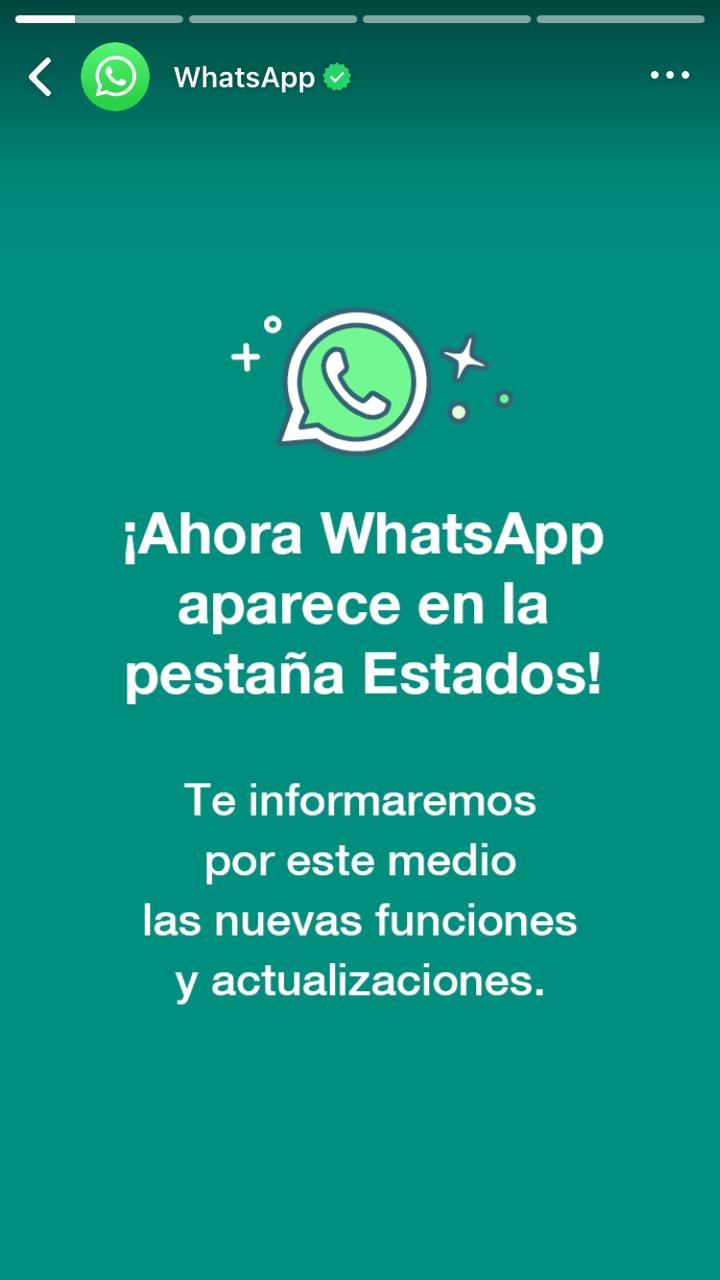 Ahora WhatsApp informará a través de la pestaña de estados
