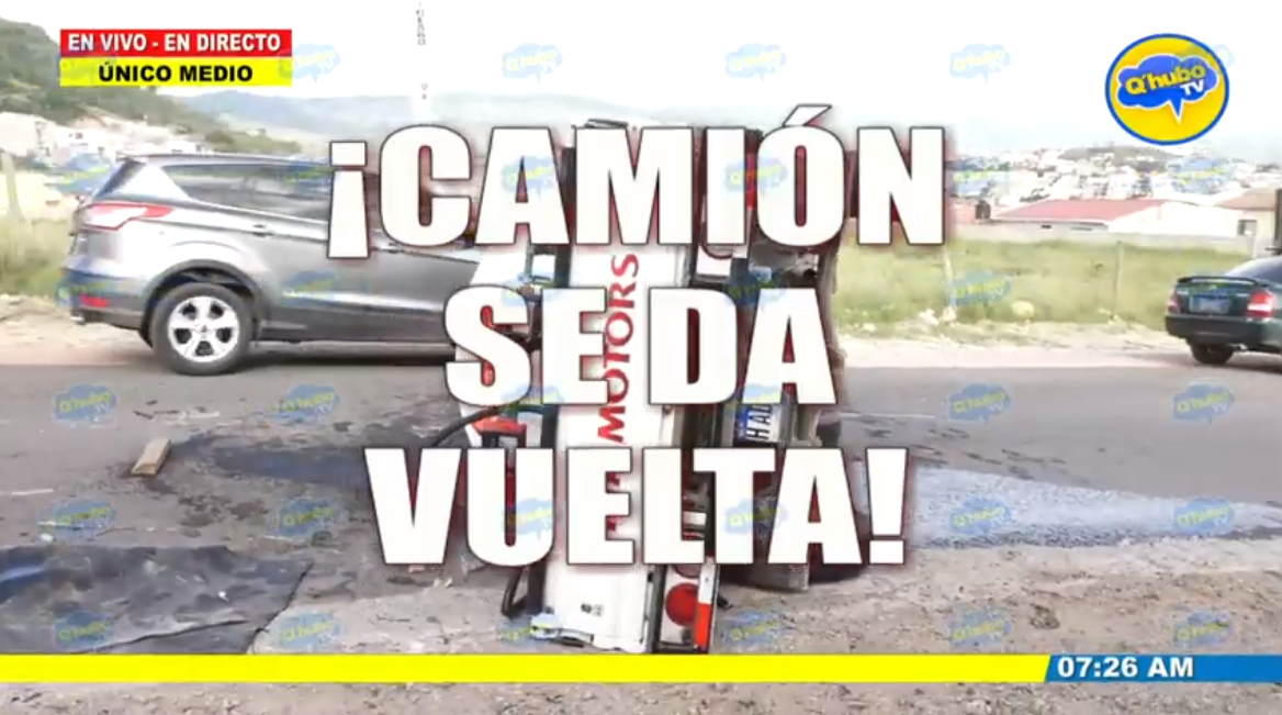 Camión cargado de diesel se volcó en la Villeda Morales