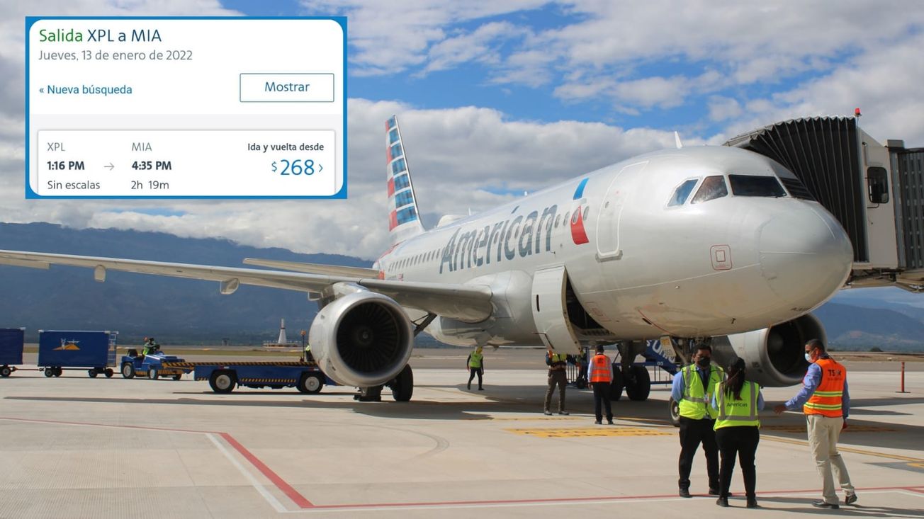 A $268 baja precio de boletos de American Airlines en Palmerola