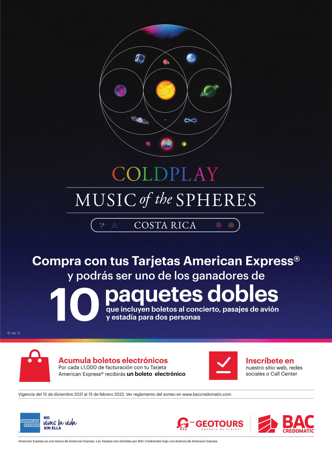 BAC Credomatic y American Express te llevan al concierto de Coldplay en Costa Rica.
