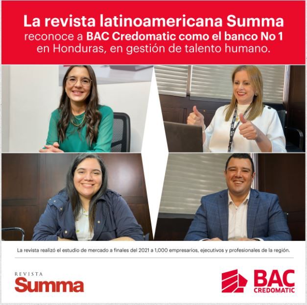 BAC Credomatic reconocido como el banco número uno en la Gestión del Talento